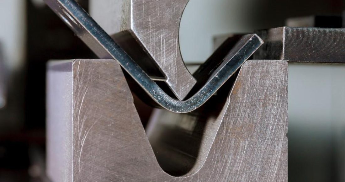 CNC press brake forming machine bending sheet metal at The High Road Manufacturing